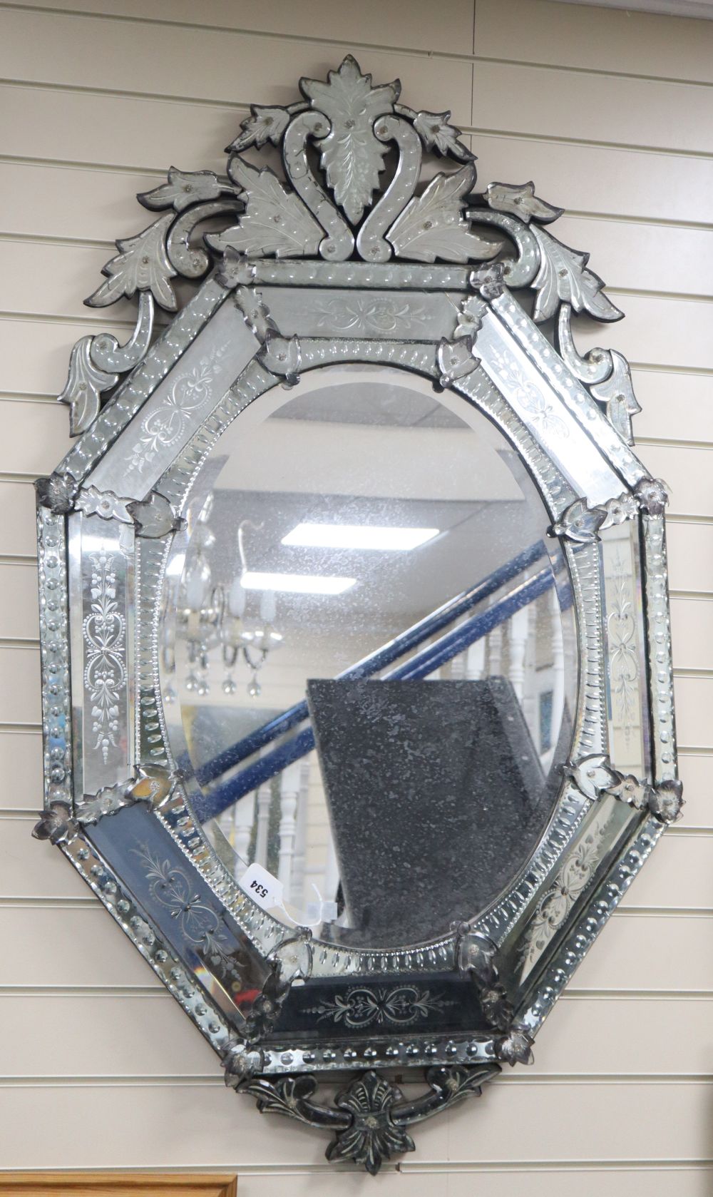 A Venetian glass wall mirror